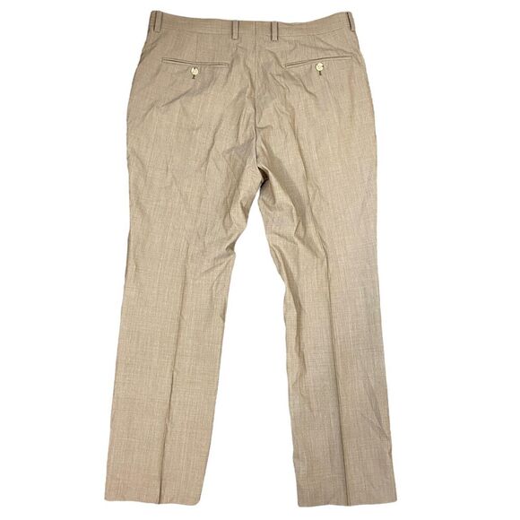 Indochino Men's Brown Wool Flat Front Dress Work Career Trouser Pants W36 L30 - Picture 4 of 6